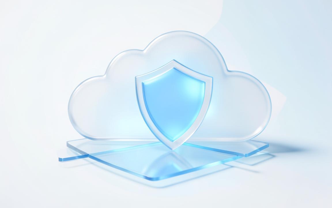 Abstract glass illustration of a glass cloud and shield for Nexus